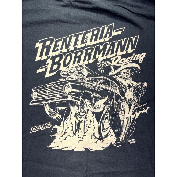 Vtg Renteria Borrmann Motorsport Classic Racing Tee 3XL Black - Picture 1 of 12